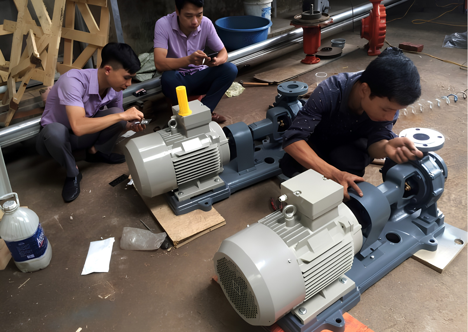 Motor rewinding and bearing replacement service